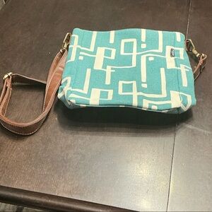 Stylish Teal and Ivory Crossbody Bag by Maika